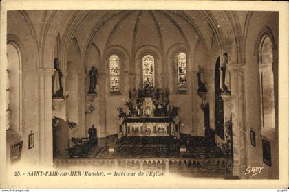 CPA Saint Pair sur Mer Manche Interieur de l'eglise