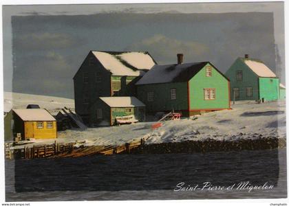 Saint-Pierre et Miquelon - Maisons de l'Ile aux Marins en hiver