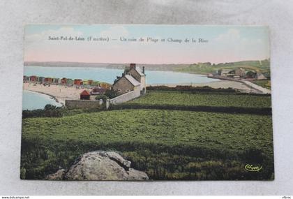 Cpa 1946, Saint Pol de Léon, un coin de plage et champ de la rive, Finistère 29