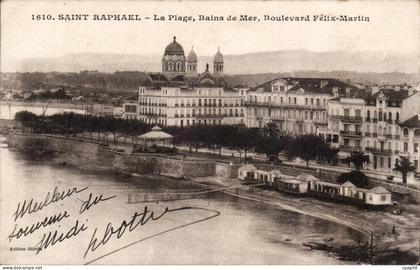 CPA Saint Raphael La plage Bains de mer Boulevard Felix Martin