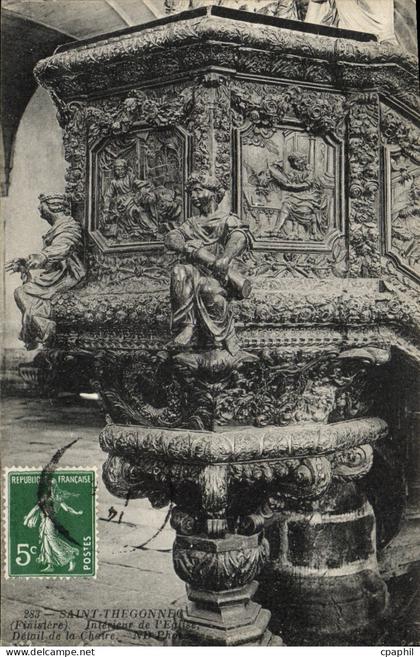 CPA Saint Thegonnec Interieur De l'Eglise Detail De La chaire