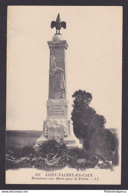 FRANCE, Postcard, Saint-Valery-en-Caux, War Memorial, WWI, Unposted