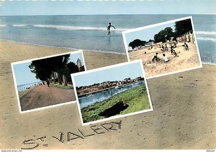 Carte Postale - 80 - Saint Valery sur Somme - Multivues - Scènes de Plage - Flamme Postale de Saint Valery sur Somme - C