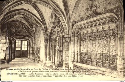 CPA Abbaye de St Wandrille Dans le Cloitre