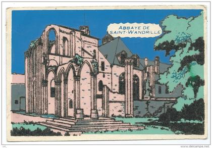 CPSM EN FEUTRINE ABBAYE DE ST WANDRILLE, SAINT WANDRILLE RANCON, SEINE MAITIME 76