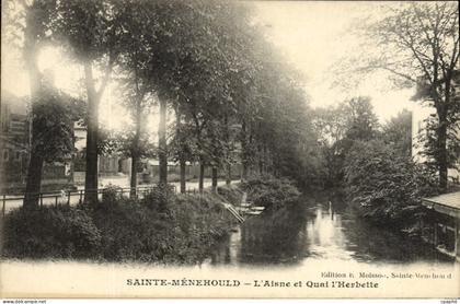 CPA Sainte Menehould L'Aisne Et quai l'Herbette
