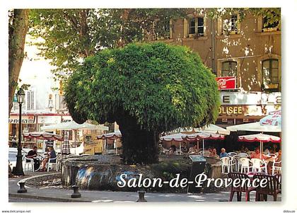 Carte Postale - 13 - Salon de Provence - La Fontaine moussue et la Place Crousillat - Flamme Postale de Salon de Provenc