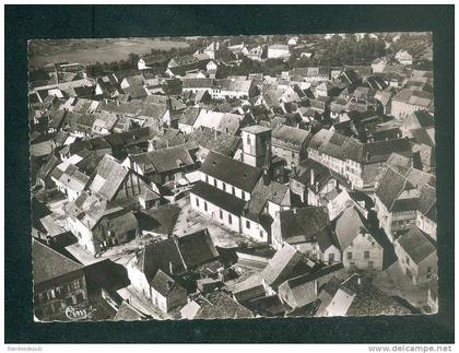 CPSM - SARRE UNION (67) - Vue generale aerienne ( dest. épicerie Wetzel à Zimming Moselle COMBIER CIM)