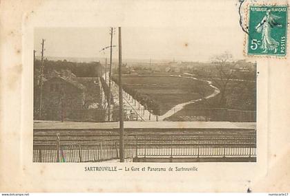 cpa SARTROUVILLE 78 La Gare et panorama de Sartrouville