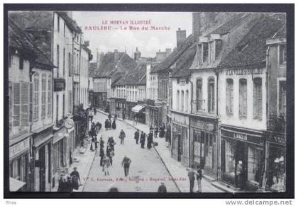 21 Saulieu SAULIEU - La Rue Marché le morvan illustre magasin enseigne montre raclin r D21D K21584K C21584C RH004416