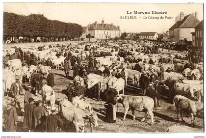 FRANCE carte postale Saulieu, le champs de foire.
