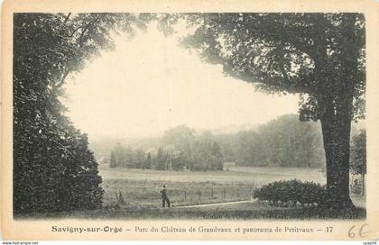 CPA Savigny sur Orge Parc du Chateau de Grandvaux et panorama de Petitvaux