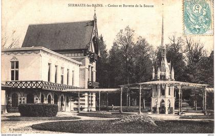 Carte POSTALE Ancienne de   SERMAIZE les BAINS -  - Casino & buvette de la source