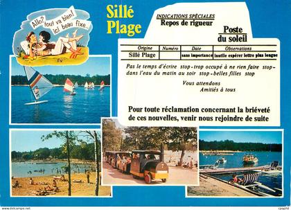 CPM Sille le Guillaume Sarthe Sille Plage Train
