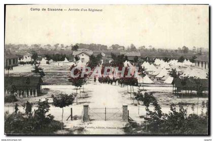 Sissonne - Camp de Sissonne - Arrivee d'un Regiment - militaria - cheval - CPA