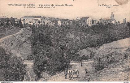 SOLIGNAC-sur-LOIRE (Haute-Loire) - Vue générale prise de Mussic - Attelage de Cheval