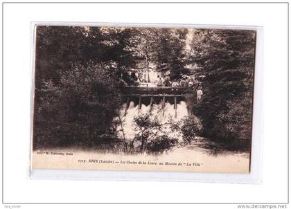 40 SORE Cascade, Chute de la Leyre, au Moulin de la Ville, animée, ed Dubourg 1515, 192?