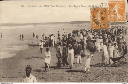 CPA Soulac Sur Mer La Plage a l'heure du bain