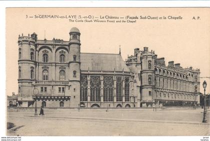 POSTAL   SAINT GERMAIN EN LAYE  -FRANCIA  -EL CASTILLO Y LA CAPILLA ( LE CHÂTEAU-FAÇADE SUD OUEST-ET LA CHAPELLE)