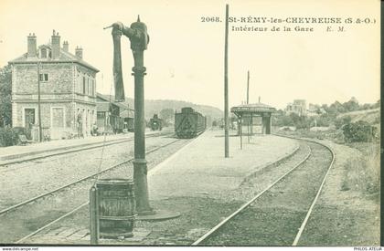 CPA CP Carte postale 78 Yvelines Saint St Rémy lès Chevreuse Seine & Oise Inétieur de la gare E.M