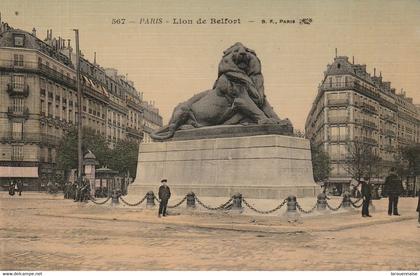 75014 - PARIS - Lion de Belfort (carte toilée)