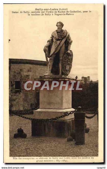 CPA Sully sur Loire Loiret Statue de Sully sculpture sur l'ordre de Rachel de Cochefilet