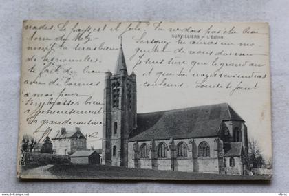 Cpa 1919, Survilliers, l'église, Val d'Oise 95