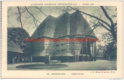 Cameroun Togo: grand palais. Expo Paris 1931.
