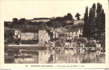 CPA Thonon Les Bains Vue Prise de La Jetee