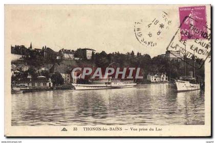 CPA Thonon Les Bains Vue Prise du Lac Bateau