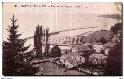 CPA Thonon Les Bains Vue sur les Rives et le Port