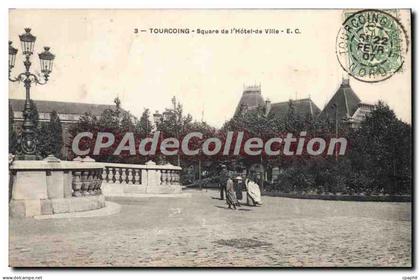 CPA Tourcoing Square De I'Hotel De Ville