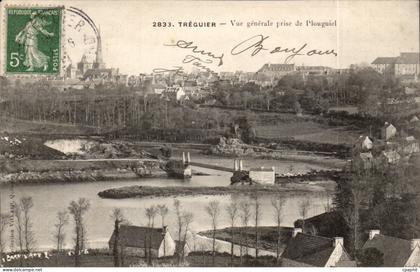 Treguier CPA Vue generale prise de Plouguiel