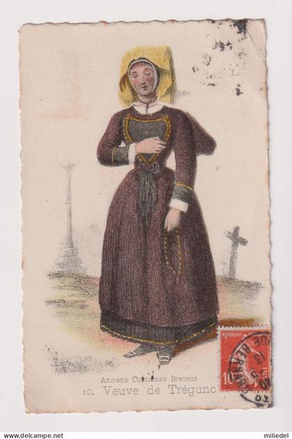 ES001 - TREGUNC - Illustration anciens costumes Bretons - Veuve de Trégunc