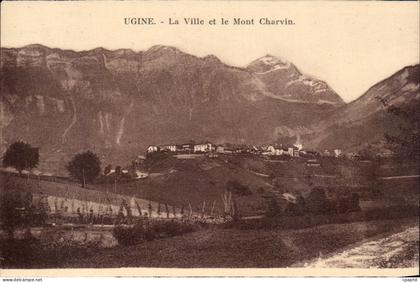 CPA Ugine La ville et le Mont Charvin