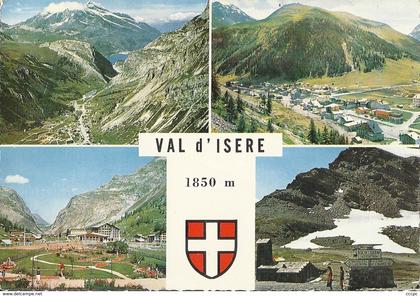 CPSM Val d'Isère vues multiples Blason