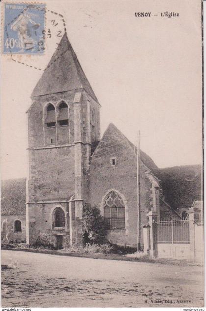 LB 38 : Yonne :  VENOY : l  église  ( avec   timbre)