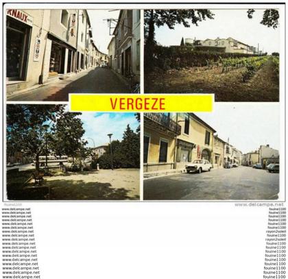 carte ( format 15 x 10,5 cm ) de vergèze  ( recto verso )