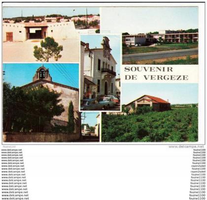 carte ( format 15 x 10,5 cm ) de vergèze  ( recto verso )