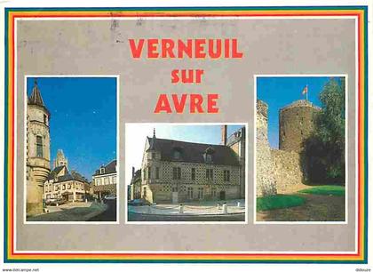 27 - Verneuil sur Avre - Bibliothèque municipale et Tour de la Madeleine - Multivues - Flamme Postale de Verneuil sur Av