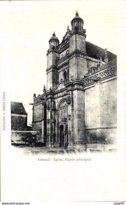 CPA Vetheuil Eglise Facade principale