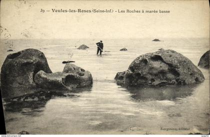 CPA Veules Les Roses Les Roches a Maree Basse