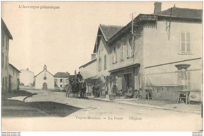 VEYRE MONTON LA POSTE EGLISE ET ATTELAGE