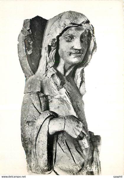 CPM Vezelay Yonne Basilique de la Madeleine Sainte Marie Madeleine Ancienne Statue de la Facade