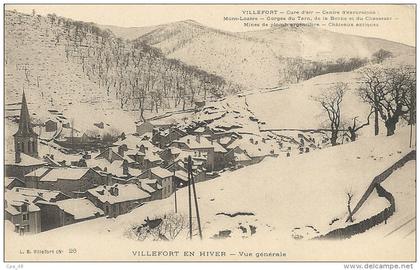Lozere : Villefort, En Hiver, Vue Generale