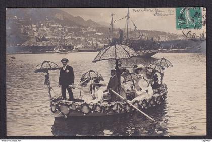 Carte photo-Villefranche sur Mer-Bataille de fleurs
