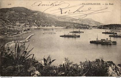 Villefranche sur Mer - La Rade - bateau - boat - CPA