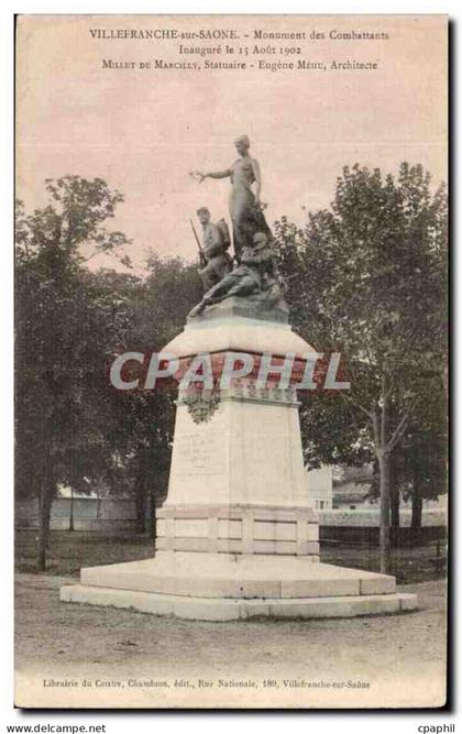 CPA Villefranche Sur Saone Monument Des Combattants