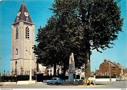 59 - Villeneuve d'Ascq - L'Eglise  le Monument aux Morts - Automobiles - CPM - Voir Scans Recto-Verso