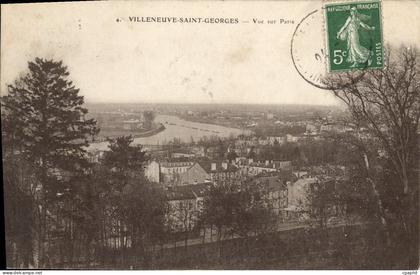 CPA Villeneuve Saint Georges Vue sur Paris